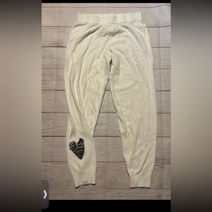 Barefoot Dreams CozyChic Ultra Lite embroidered heart pants size small